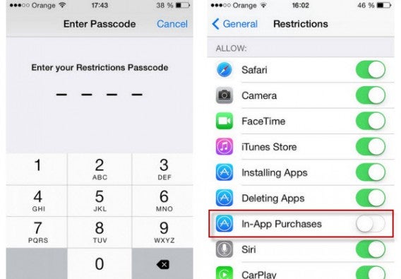 Désactiver les achats intégrés sur l'iPhone
