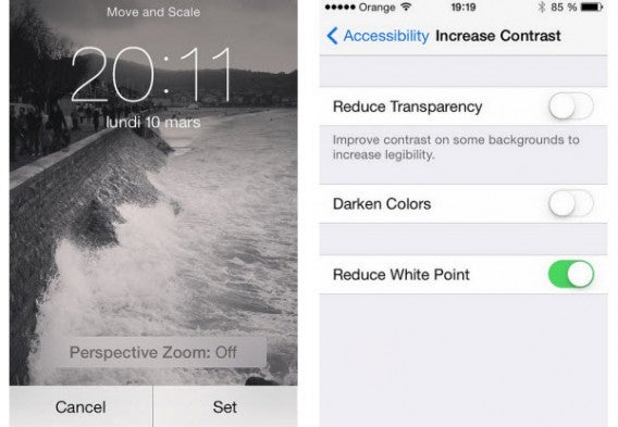 Désactivation de l'effet parallaxe et nouvelles options d'accessibilité