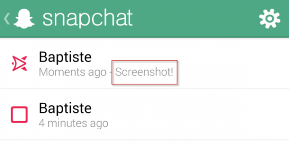 Copie d'écran Snapchat