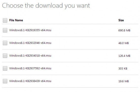 Choix de l'installateur Windows 8.1 Update 1