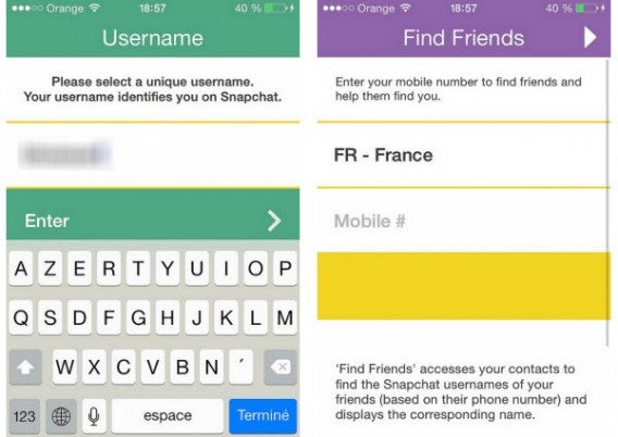 Choix du nom d'utilisateur et ajout d'amis