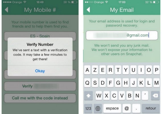 Modification des informations personnelles Snapchat