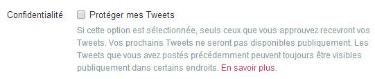 Twitter - confidentialité