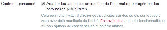 Twitter- contenu sponsorisé