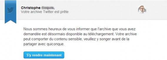 Twitter email archives