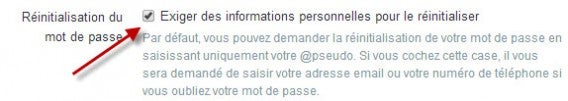 Twitter - réinitialisation du mot de passe