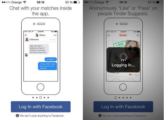 Inscription à Tinder