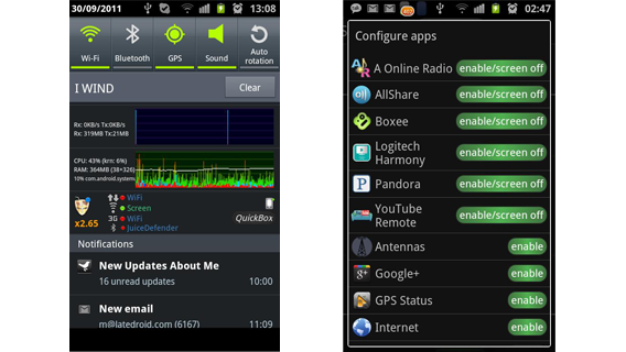 JuiceDefender: économisez votre batterie