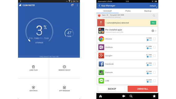 Clean Master: supprimez les fichiers indésirables