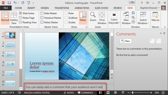Add a note PowerPoint