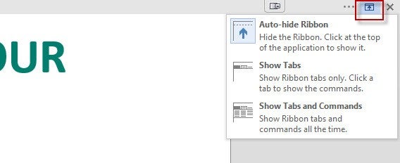 Auto hide ribbon options