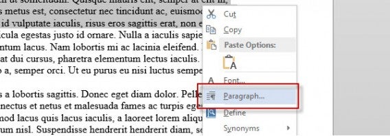 Clic droit Paragraphe Word Clic droit Paragraphe Word