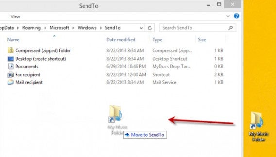 Drag and drop SendTo