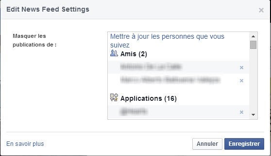 Facebook liste des personnes et publications masquées