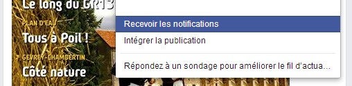 Facebook solliciter des notifications d'une page