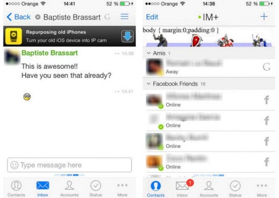 Message IM+ Facebook