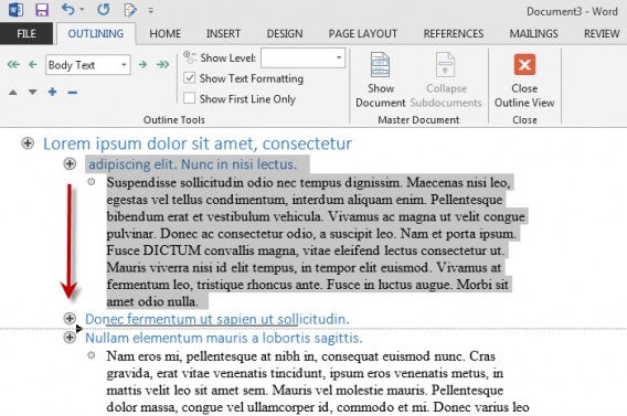 Outline Word Outline Word