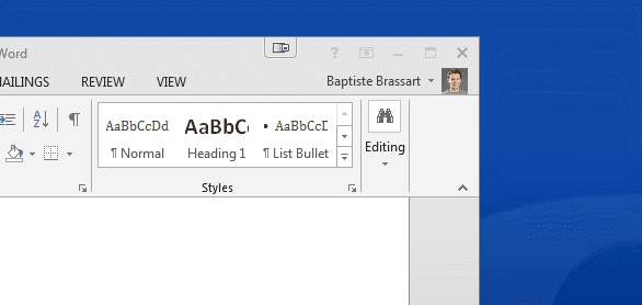 Ribbon display options