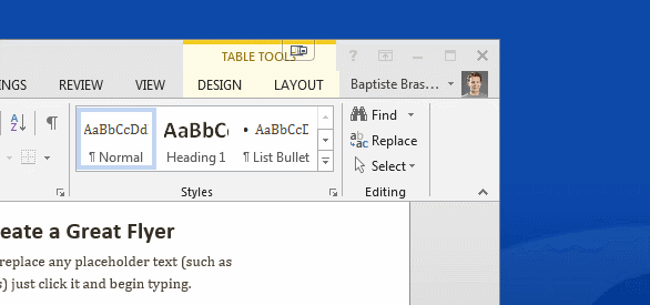 Ribbon display options