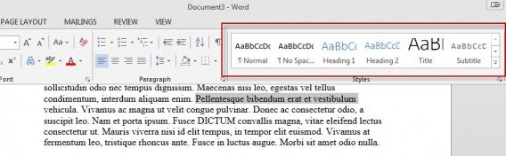 Styles Word Styles Word