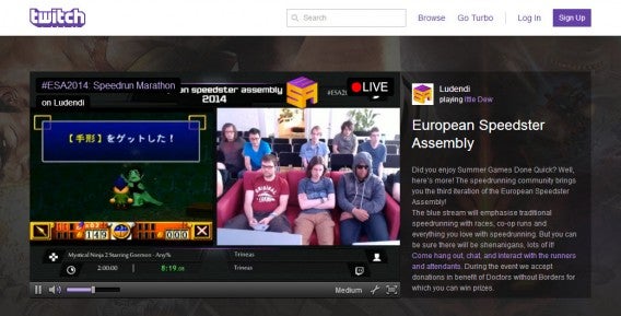 Twitch.tv homepage