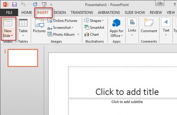 Insert New Slide Insert New Slide