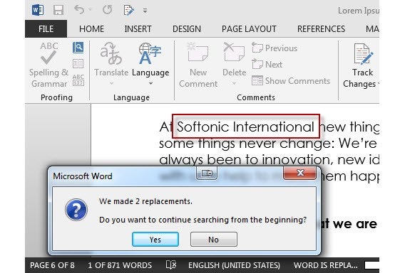 Replacements Yes Word Replacements Yes Word