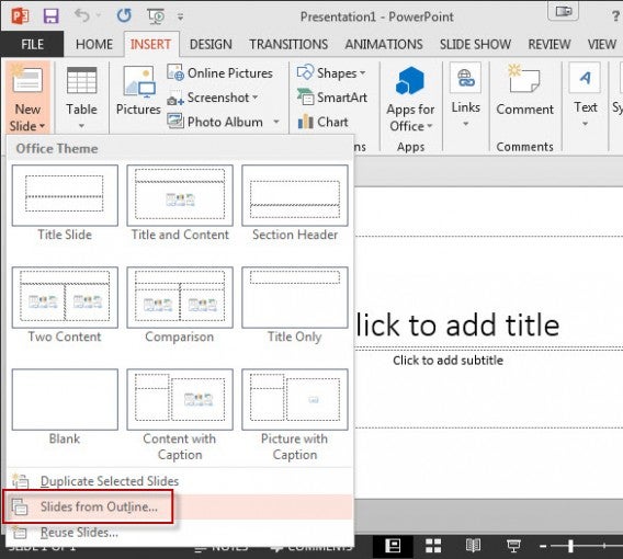 Slides from Outline Slides from Outline