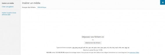 WP ajouter du contenu multimédia