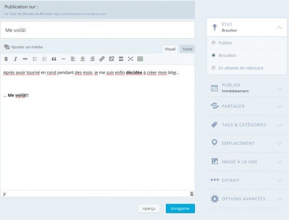 WP sauvegarder ses brouillons