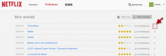 Enlever une critique Netflix