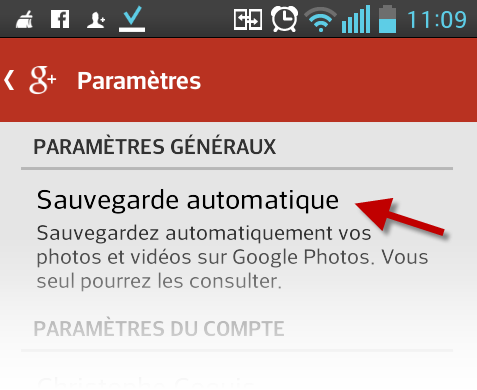 Sauvegarde automatique sur Android