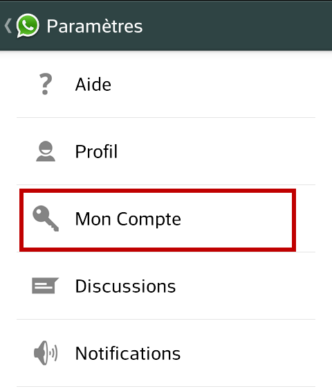 WhatsApp - compte