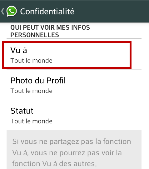 WhatsApp - vu à