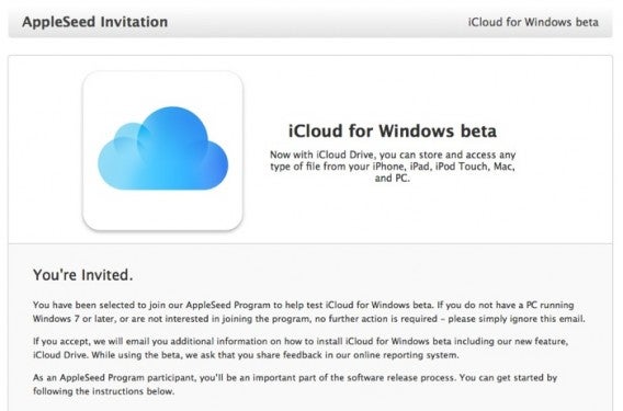 appleseed icloud invite