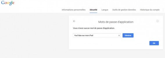 mot de passe d'appli - étape 4