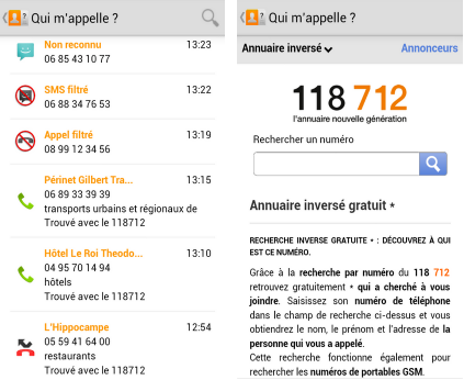  interface Qui m'appelle ?