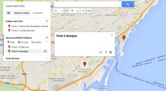 Deuxième itinéraire-deuxième calque sur My Maps