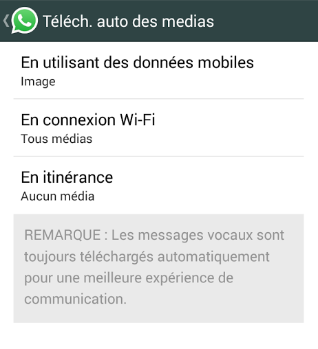 Désactiver sauvegarde automatique photos whatsapp 4
