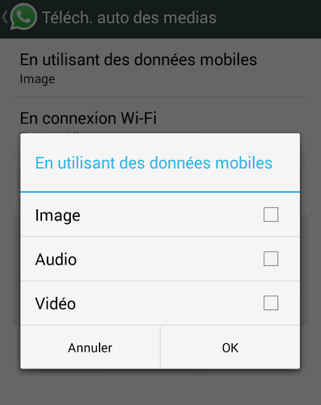 Désactiver sauvegarde automatique photos whatsapp 5