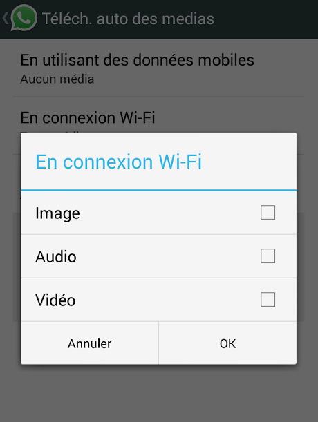 Désactiver sauvegarde automatique photos whatsapp 6