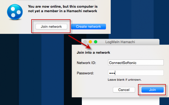 Join network Hamachi