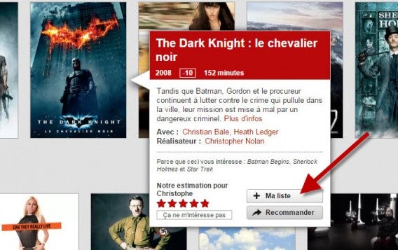 Netflix - ajouter à ma liste