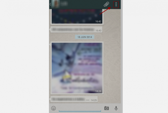 WhatsApp 5-Tapez sur le menu des 3 petits points