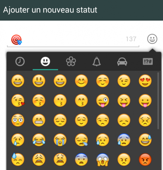 4-Whatsapp le menu des emoticônes