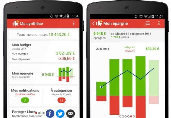 Linxo appli Android iOS Windows Phone et BlackBerry