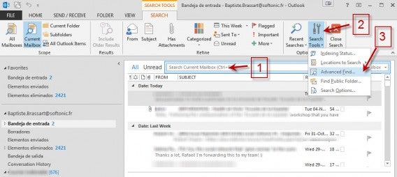 Outlook Advanced find