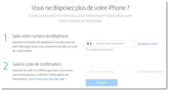 iMessage désactivation