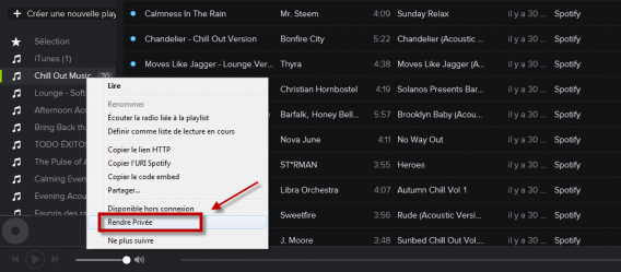 Rendre une liste privée