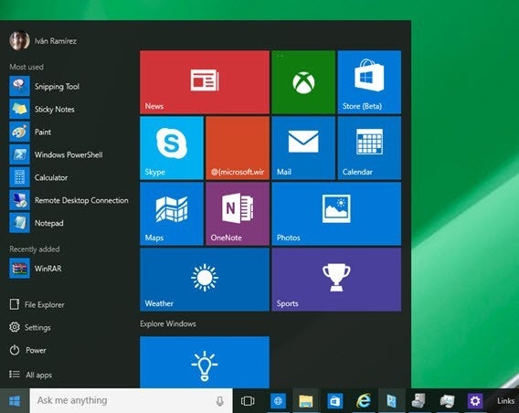 Le Menu Démarrer revient